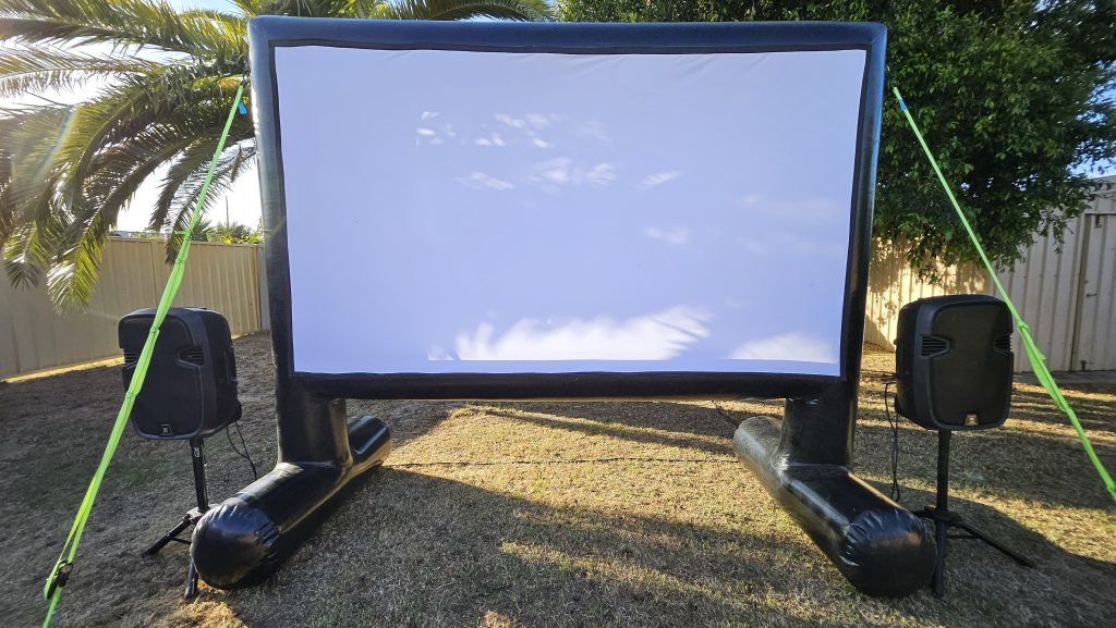 Outdoor inflatable cinema screen hire Perth night setup