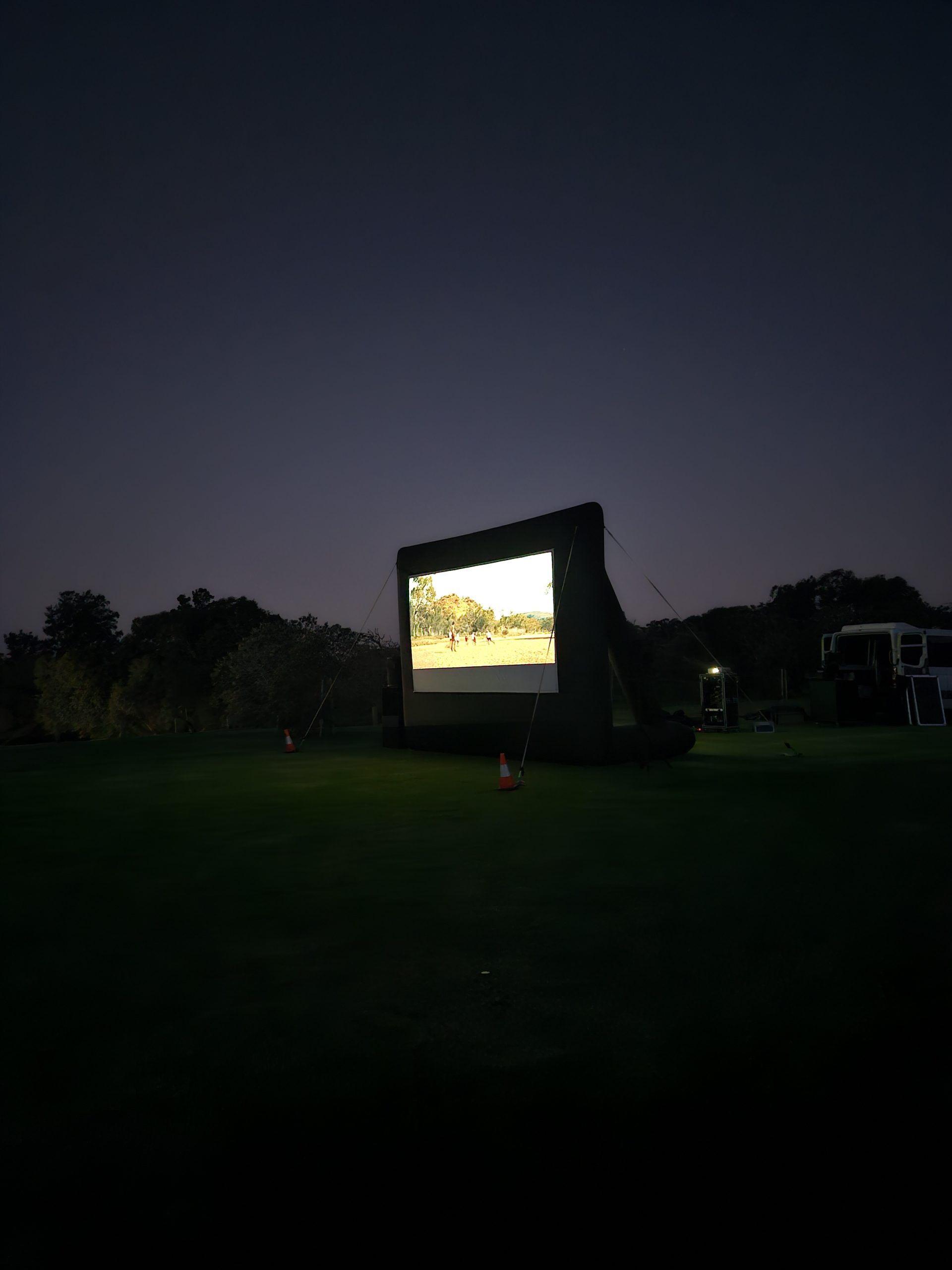 Outdoor cinema hire Perth — community screening event with large crowd